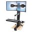 Picture of WorkFit-S Sit-Stand Workstation without Worksurface, Dual, Aluminum/Black