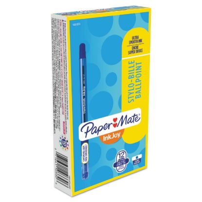 Picture of InkJoy 300 Stick Ballpoint Pen, Fine 0.7mm, Blue Ink, Translucent Blue Barrel, Dozen