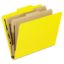 Picture of Six-Section Colored Classification Folders, 2 Dividers, Letter Size, Yellow, 10/Box