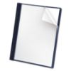 Picture of Premium Paper Clear Front Cover, 3 Fasteners, Letter,  Blue, 25/Box