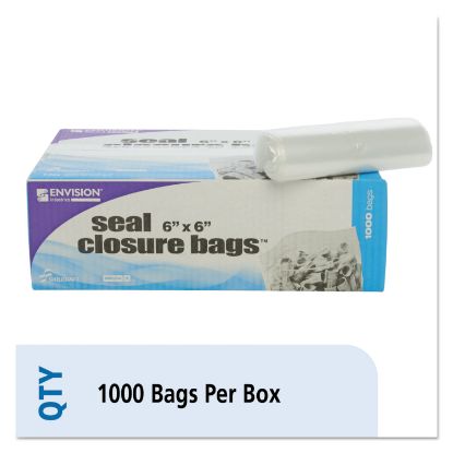Picture of Seal Closure Bags, 2 mil, 6" x 6", Clear, 1,000/Carton